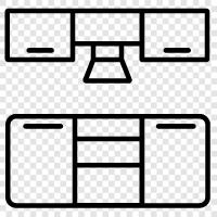 cabinets, appliances, sink, countertop icon svg