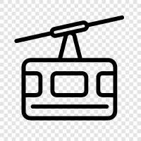 cable car, railroad, transport, mountain icon svg