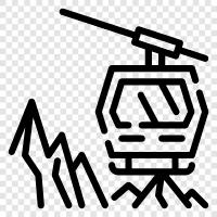 cable cars, fun, amusement, transportation icon svg