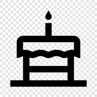 kek, doğum günü, tatlı, yıldönümü ikon svg