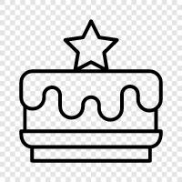 cake mix, cake tin, cake decorating, buttercream frosting icon svg