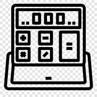 калькулятор, онлайновый калькулятор, онлайновые калькуляторы, онлайновые математики Значок svg