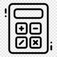 calculator software, add, subtract, multiply icon svg