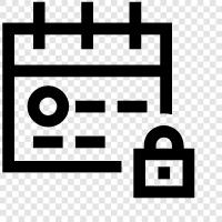 calendar lock, password lock, security lock, Lock Calendar icon svg