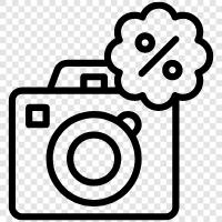 camera deals, camera prices, camera accessories, camera lenses icon svg