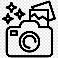 Camera equipment, Camera software, Camera accessories, Camera stores icon svg