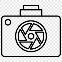 Camera equipment, Camera accessories, Camera stores, Camera software icon svg