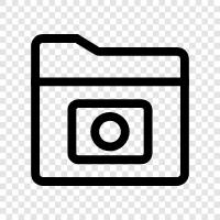 camera folder, camera for folders, camera for storage, storage camera icon svg