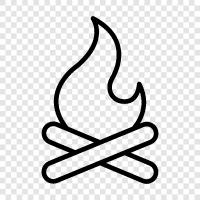 campfire, outdoor fire, barbeque, cookout icon svg