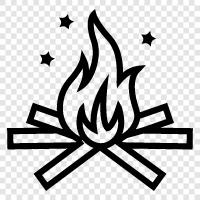 Lagerfeuer, im Freien, Feuerwerk, Feier symbol