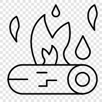 Lagerfeuer, draussen, camping, feuer symbol