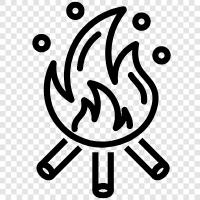 campfire, outdoors, camping, fun icon svg