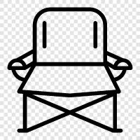 camping chair, lawn chair, beach chair, patio chair icon svg