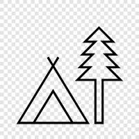 camping equipment, camping food, camping tents, camping stoves icon svg