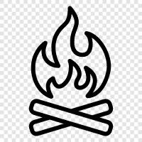 camping, fire, outdoor, bonfire icon svg