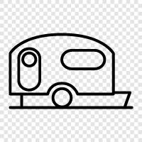 camping, outdoors, travel, caravan icon svg