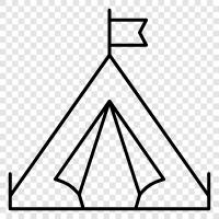 Camping, Zelte, im Freien, Ausrüstung symbol