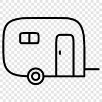 camping, camping equipment, caravan park, caravans icon svg