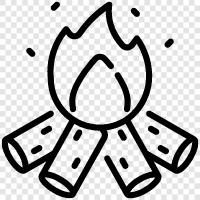 camping, outdoors, fire, roasting marshmallows icon svg