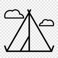 camping, shelter, camper, backpacker icon svg