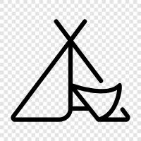 Camping, Wandern, Backpacking, Campingausrüstung symbol