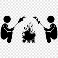 camping, outdoors, nature, fire icon svg