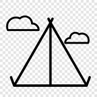 Camping, Hiking, backpacking, outdoors icon svg