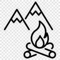 Camping, Outdoor Cooking, Firepit Cooking, Grilling icon svg