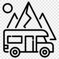 camping, travel, park, travel trailer icon svg