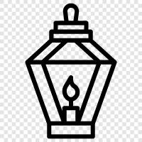 camping, hiking, backpacking, LED light icon svg