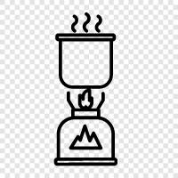 camping stoves, camping pots, camping lighters, camping ovens icon svg