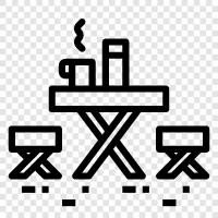 camping table, picnic table, camping table and chairs, camping table and benches icon svg