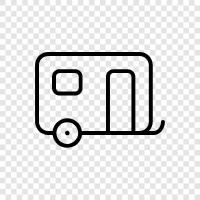 camping, camping gear, caravan camping, camping trailer icon svg