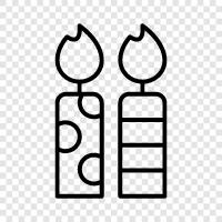 Kerzenhalter, Geburtstagskerzen, Jubiläumskerzen, Kerzensatz symbol
