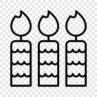 Kerzenhalter, Kerzen zum Verkauf, Kerzenwachs, Sojakerzen symbol
