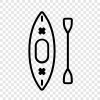 canoe, paddle, water skiing, sea kayaking icon svg