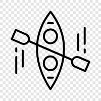 canoe, fishing, fishing gear, fishing poles icon svg