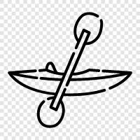 canoe, paddle, sea kayak, fishing kayak icon svg