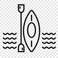 canoe, paddle, water, sport icon svg