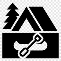 canoeing, camping, outdoors, camping gear icon svg