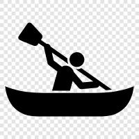 canoeing, paddling, water sports, kayaking icon svg