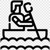 canoeing, kayaking, white water rafting, paddling icon svg