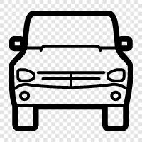 car bumper, car grille, car hood, car headlights icon svg