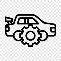 Autopflege, Autoreparatur, Autoservice symbol