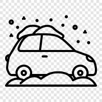 car in snowstorm, car in snowfall, car in snow drifts, car in snow icon svg