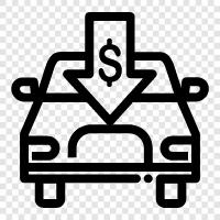 car prices, car depreciation, car prices depreciation, car value icon svg