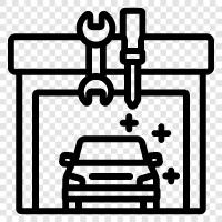 Auto Reparatur, Auto Wartung, Autowaschungen, Auto Detaillierung symbol