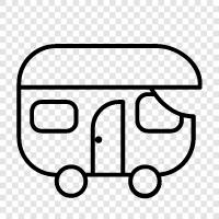 caravan, caravane, camper, car icon svg