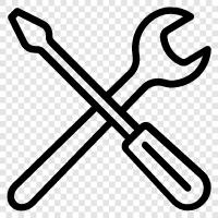 carpentry, saw, hammer, screwdriver icon svg