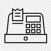 cash drawer, register, receipt printer, sale register icon svg